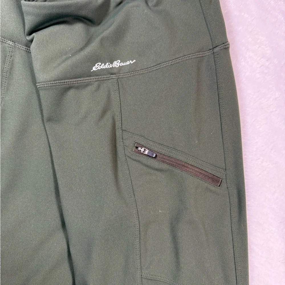 Eddie Bauer Women's Sage Green Leggings Zipper Leg Pocket - Picture 3 of 5